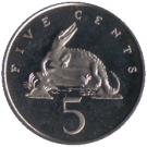5 Cents - Elizabeth II (narrow legend letters; Set Issue; non-magnetic)