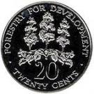 20 Cents - Elizabeth II (FAO; narrow legend letters)
