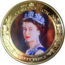 50 Pence - Elizabeth II (Coronation Jubilee)