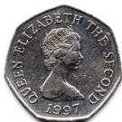 50 Pence - Elizabeth II (2nd portrait; small type)