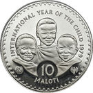10 Maloti - Moshoeshoe II (International Year of the Child; Piedfort)