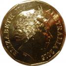 50 Cents - Elizabeth II (Gold Plated Coat of Arms)