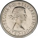1 Florin - Elizabeth II (1st portrait; with "F:D:")