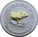 1 Dollar - Elizabeth II ("Lunar Year Series" Silver Bullion Coinage - partially gilt)