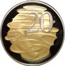 20 Cents - Elizabeth II (Selectively gold plated)