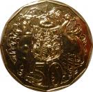 50 Cents - Elizabeth II (Gold Plated Coat of Arms)