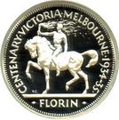 20 Cents - Elizabeth II (Victoria and Melbourne Centenary Florin - Masterpiece in Silver)