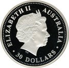 30 Dollars - Elizabeth II ("Lunar Year Series" Silver Bullion Coinage)