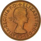½ Penny - Elizabeth II (1st portrait; with "F:D:")