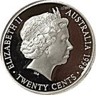 20 Cents - Elizabeth II (Masterpiece in Silver - 1927 Florin)