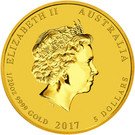 5 Dollars - Elizabeth II (Year of the Rooster)