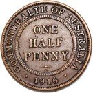 ½ Penny - George V (Indian ¼ Anna Obverse Mule)