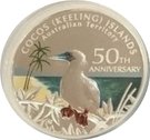 1 Dollar - Elizabeth II (Coco-Keeling islands 50th anniversary Silver proof)