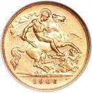 ½ Sovereign - Edward VII
