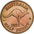 ½ Penny - Elizabeth II (1st portrait; without "F:D:")