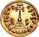 1 Solidus - Gisulf II / In the name of Justinian II, 705-711 (Rightside-up monogram)