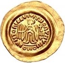 1 Tremissis - In the name of Maurice Tiberius, 582-602