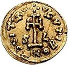 1 Tremissis - Liutprand & Scaunipergas / In the name of Justinian II, 705-711