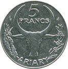 5 Francs / 1 Ariary