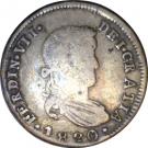 2 Reales - Fernando VII (Zacatecas - Royalist Coinage)
