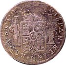 8 Reales - Fernando VII (MS - Royalist countermarked coinage)