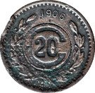 20 Centavos (Toluca - Countermarked)