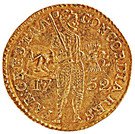 1 Ducado - José I (Countermark MR over "1 Ducat, Holland, 1752")