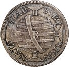 1000 Réis - José I (Countermark "M" over 600 Réis"J"/Brazil)