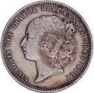 50 Réis -Luiz I (Countermarked over 6 Pence/Victoria)