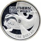 1 Dollar - Elizabeth II (Southern Right Whale)