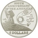 5 Dollars (500th Anniversary of the Americas-First manned Moonlanding)