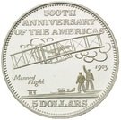 5 Dollars (500th Anniversary of the Americas-Wright Brothers first Airplane Flight)