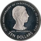 10 Dollars (5th Anniversary of Independence-Prince Charles)