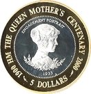 5 Dollars - Elizabeth II (Queen Mother - Engagment Portrait)