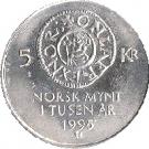 5 Kroner - Harald V (Norwegian Coinage Anniversary)