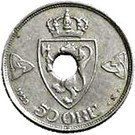 50 Øre - Haakon VII (Type 3)