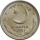 ¼ Rupee (Crescent opens to left)