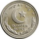 ¼ Rupee (Crescent opens to right)