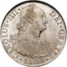 8 Reales - Carlos IV (Colonial Milled Coinage)