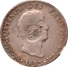 8 Reales - Isabel II ( Counterstamped Mexico Iturbide 8 Reales)