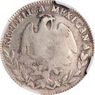 2 Reales - Isabel II (Counterstampled  on Mexico Guanajuato 2 Reales)