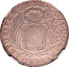 8 Reales - Ferdinand VII (Counterstamped on Peru Cuzco 8 Reales)