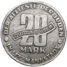 20 Mark (Jewish Ghetto Coinage Al)