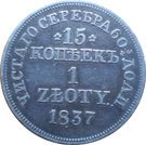 1 Złoty / 15 Kopěek - Nikolai I (Warszawa mint)