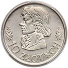 10 Złotych (Tadeusz Kościuszko; Trial Strike CuNi)