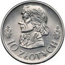 10 Złotych (Tadeusz Kościuszko without próba; Trial Strike)