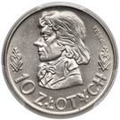 10 Złotych (Tadeusz Kościuszko with próba read from  down to up; Trial Strike)