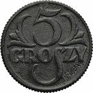 5 Groszy (German Occupation WW II; Trial Strike with Próba)