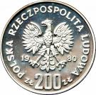 200 Złotych (XIII Winter Olympics torch below skier)