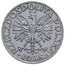 50 Groszy (Al; Trial Strike 50 far from leaves 2nd eagle type German Occupation WW II)